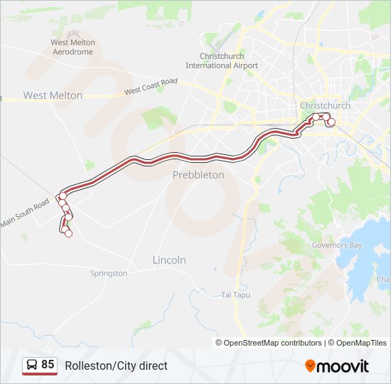 85 Bus Line Map