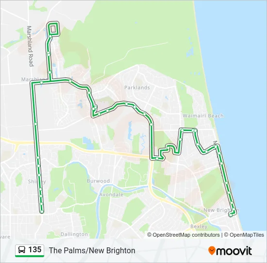 135 Bus Line Map