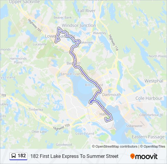 182 bus Line Map