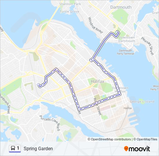 1 Route: Schedules, Stops & Maps - 1 Spring Garden To Mumford Term ...