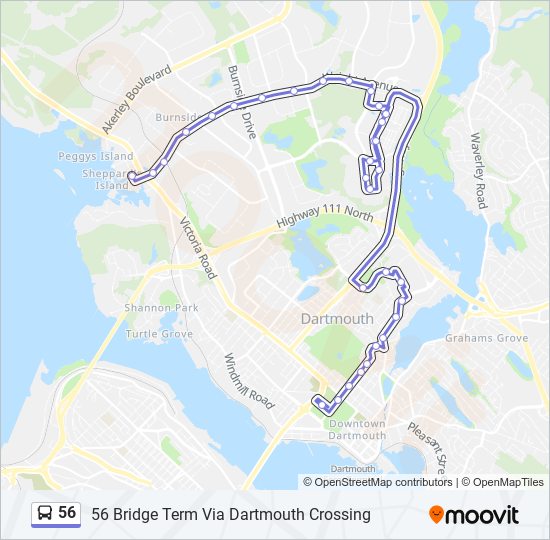 56 bus Line Map