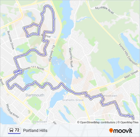 72 bus Line Map