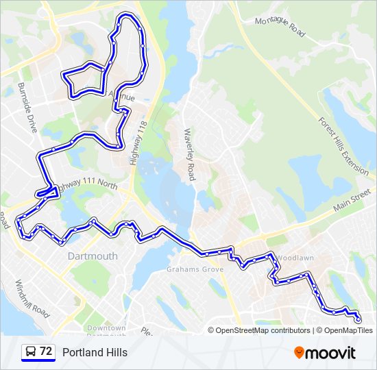 72 bus Line Map