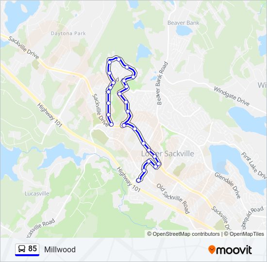 85 bus Line Map