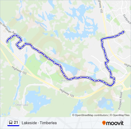 21 bus Line Map