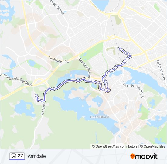 22 bus Line Map