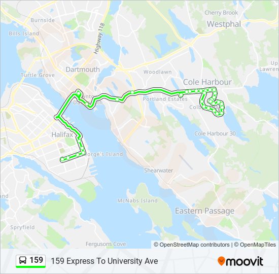 159 bus Line Map