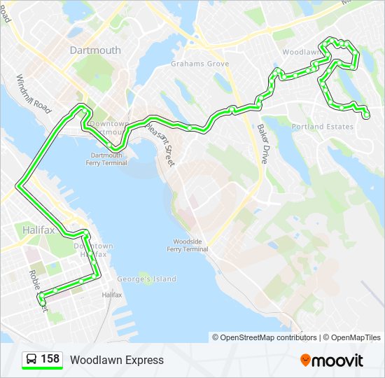 158 bus Line Map