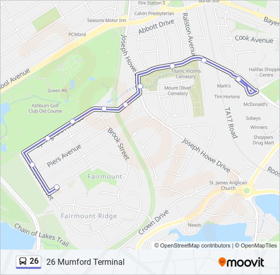 26 bus Line Map