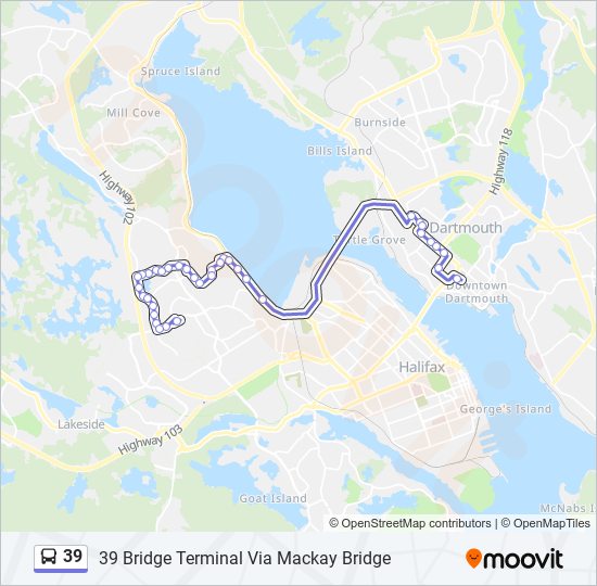 39 bus Line Map