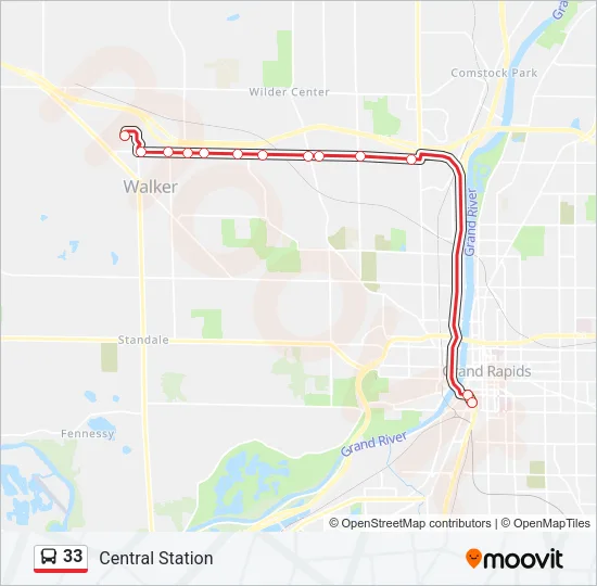33 Bus Line Map