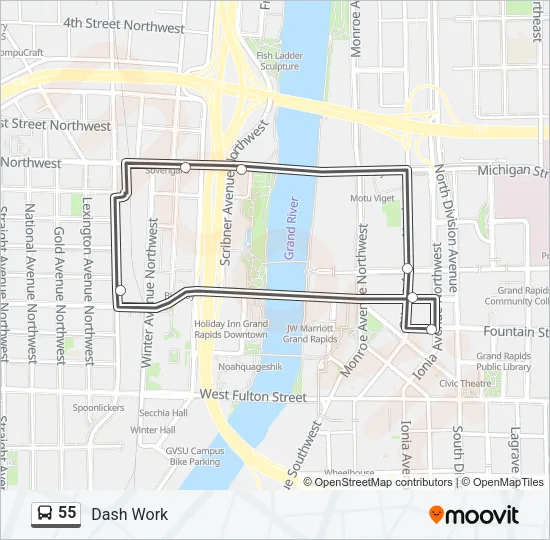 55 Bus Line Map