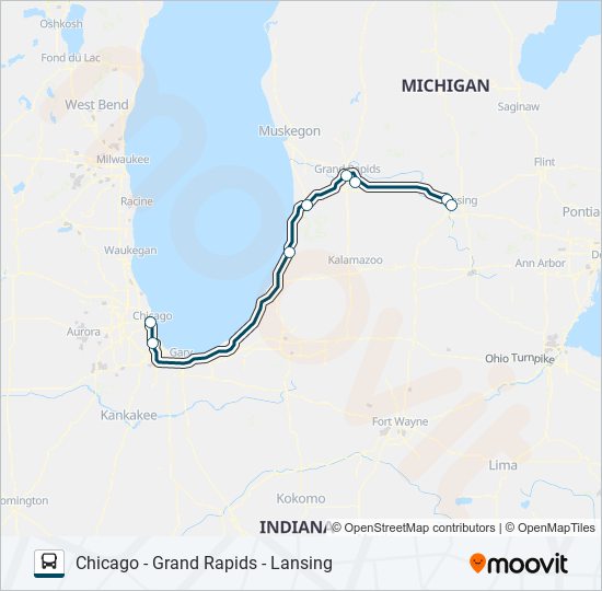 Mapa de GREYHOUND US0161S de autobús