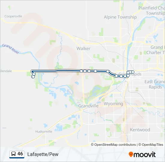 46 Bus Line Map