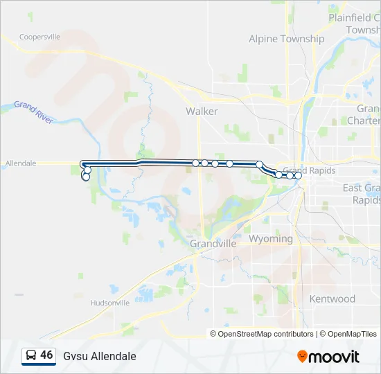 46 Bus Line Map
