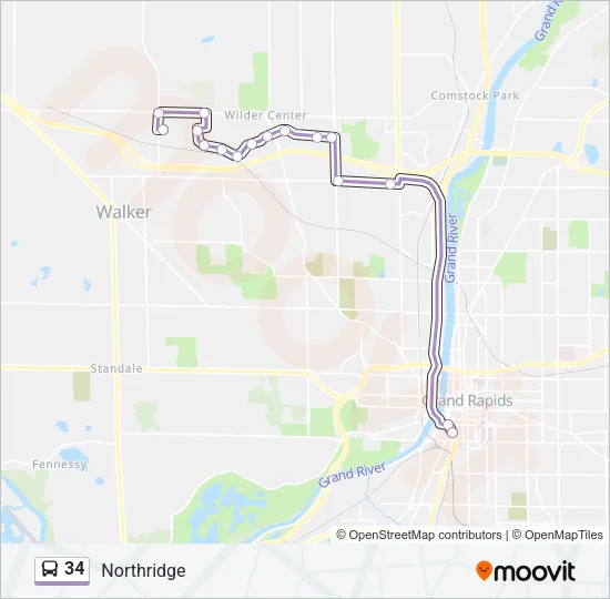 34 Bus Line Map