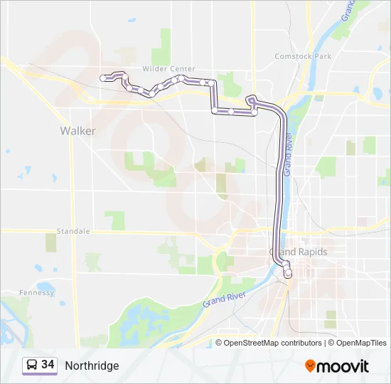 34 Bus Line Map