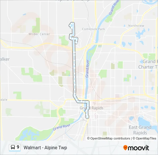 9 Bus Line Map