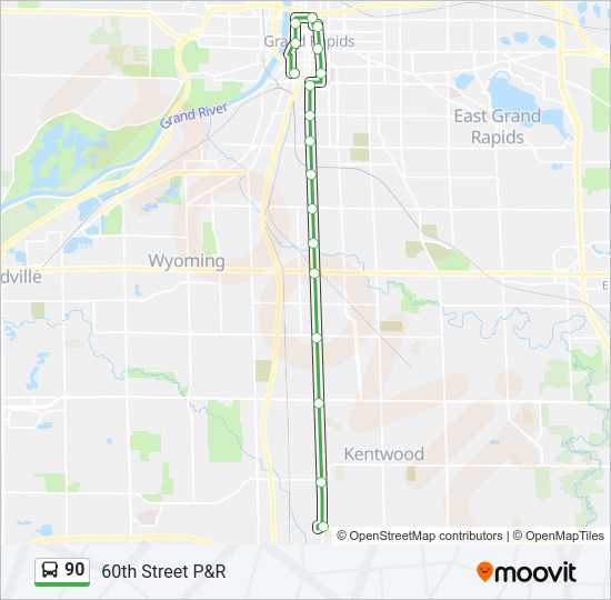 90 Bus Line Map