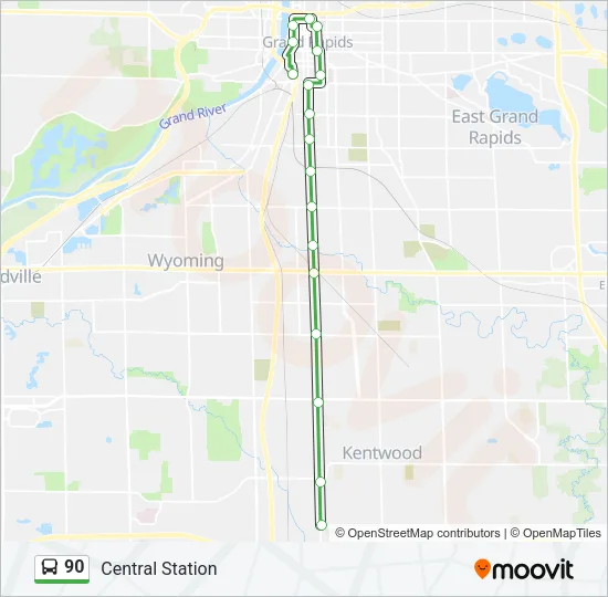90 Bus Line Map