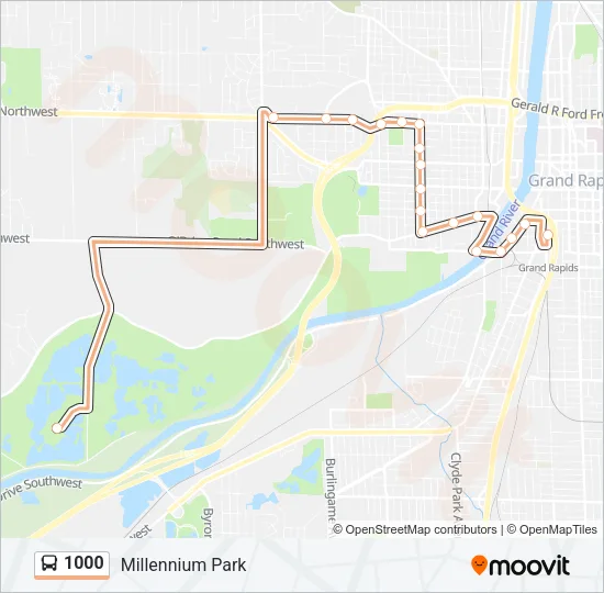 1000 Bus Line Map
