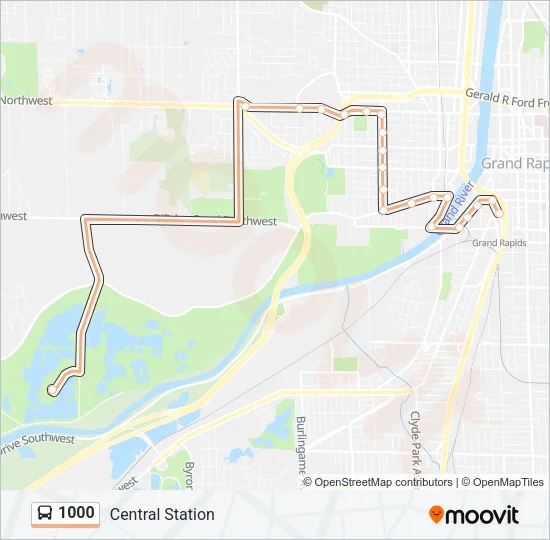1000 Bus Line Map