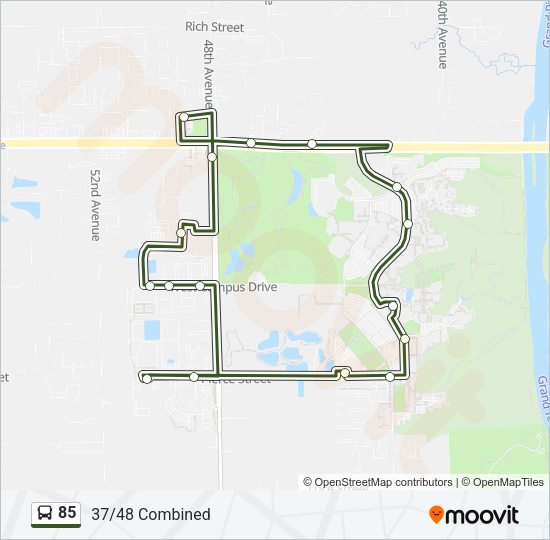 85 bus Line Map