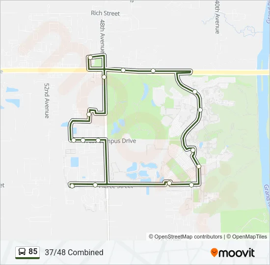 85 Bus Line Map