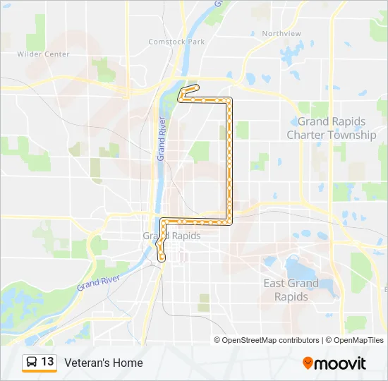 13 Bus Line Map