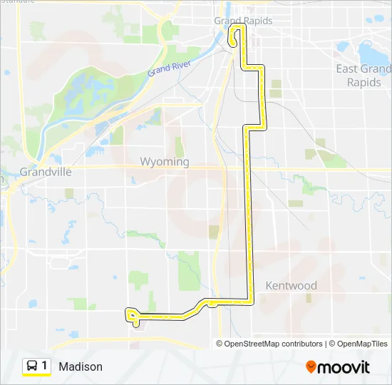 1 Bus Line Map