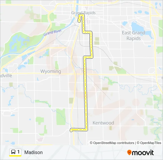 1 Bus Line Map