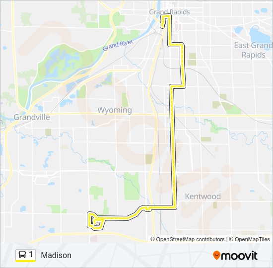 1 bus Line Map