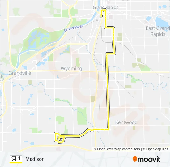 1 Bus Line Map