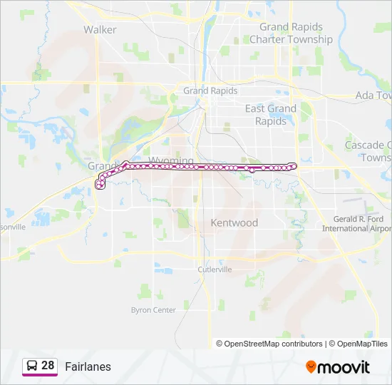 28 Bus Line Map