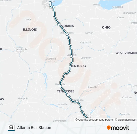 GREYHOUND US0100 Bus Line Map