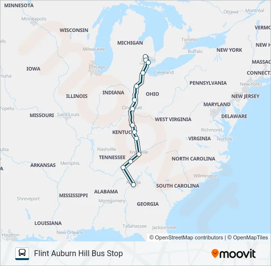 GREYHOUND US0110 Bus Line Map