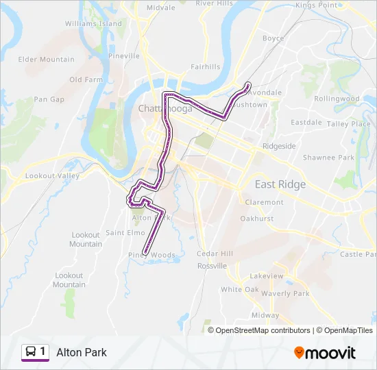 1 Bus Line Map