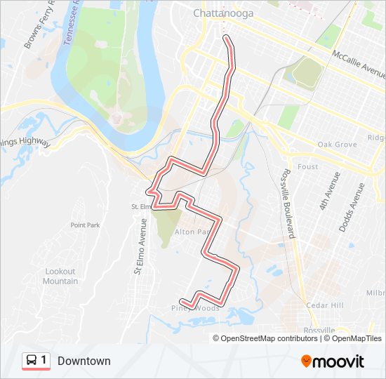 Mapa de 1 de autobús