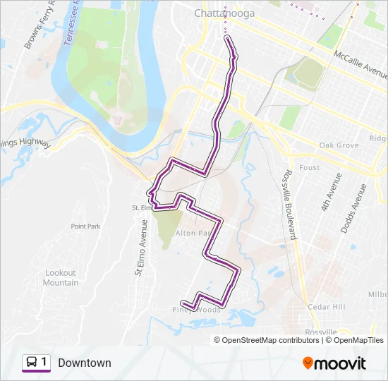 1 Bus Line Map