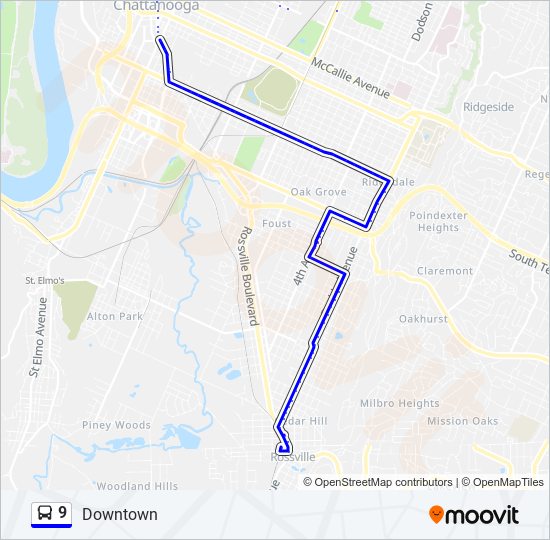 Mapa de 9 de autobús