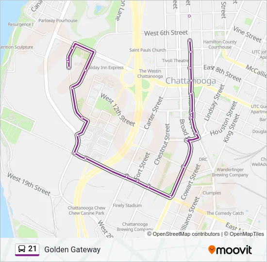 21 Bus Line Map