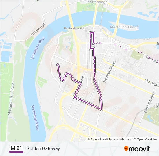 21 Bus Line Map