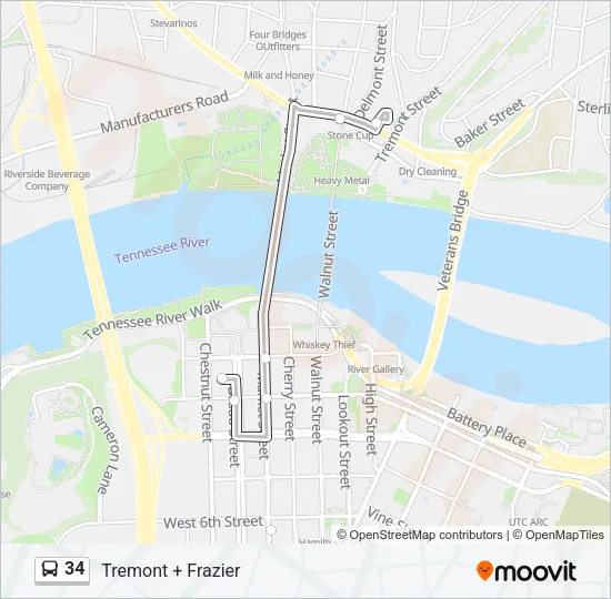 34 Bus Line Map