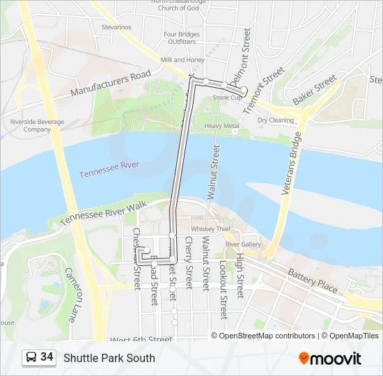 34 Bus Line Map