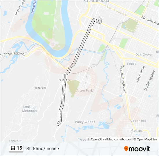 15 Bus Line Map