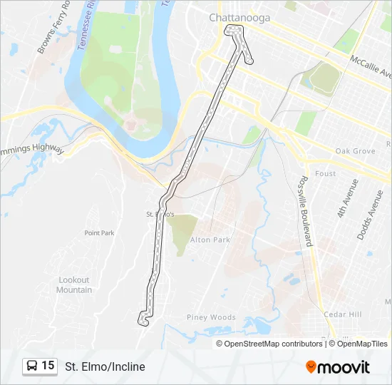 15 Bus Line Map