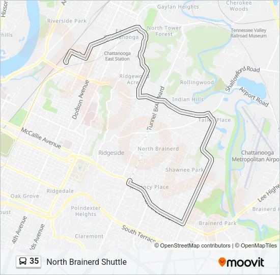 35 Bus Line Map