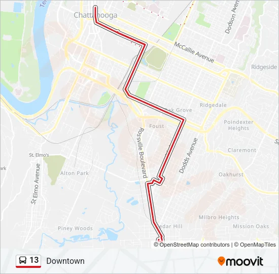 13 Bus Line Map