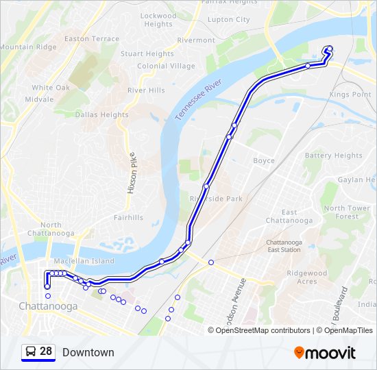 28 bus Line Map