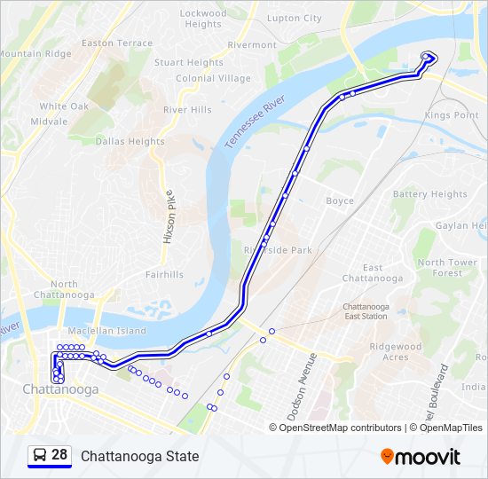 28 bus Line Map